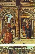 COSSA, Francesco del Annunciation and Nativity (Altarpiece of Observation) df oil on canvas